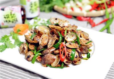 香菇豆豉炒花蛤