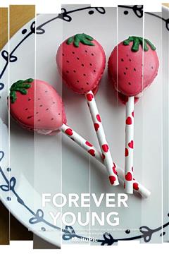 草莓马卡龙棒棒糖