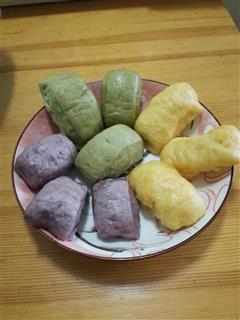 红薯紫薯菠菜馒头