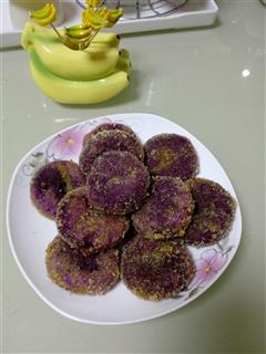 豆沙馅紫薯饼