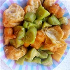 丝瓜烩油条的热量