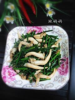 韭菜苔炒鸟贝