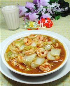 咖喱虾仁白菜