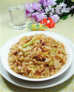 肉丝圆白菜炒饭