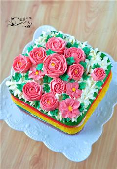 花团锦簇彩虹蛋糕