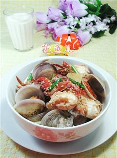 圆蛤煮螃蟹