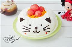 猫咪水果奶油蛋糕