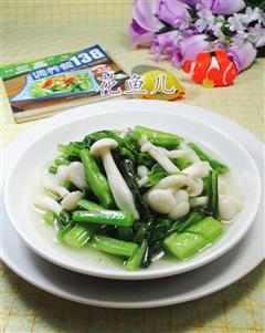 白玉菇炒油菜蕻