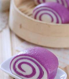 团年菜主食-紫薯花卷