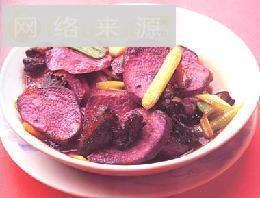 腊肉炆紫桑薯