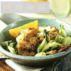 姜味青江菜炒猪肉片
