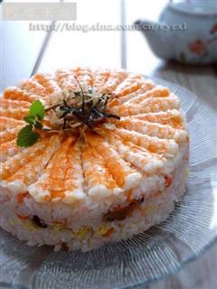 鲜虾寿司蛋糕