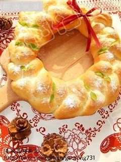 圣诞花环面包