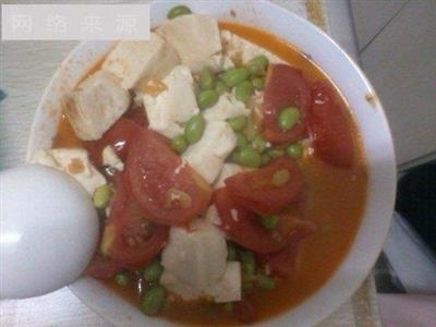 番茄毛豆豆腐汤