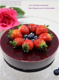 不用烤箱一样做出清新浪漫的生日蛋糕-蓝莓芝士蛋糕