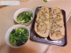 黄油蒜蓉花甲法式面包