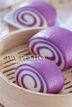 紫薯花卷