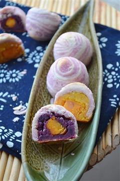 自制紫薯酥皮蛋黄月饼