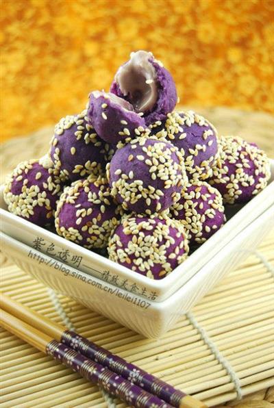 紫薯蓝莓奶酪球