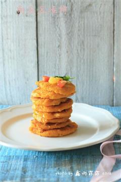 南瓜豆渣饼-将豆渣打造成色彩与味道的双重盛宴
