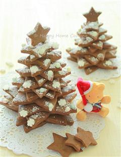 巧克力曲奇聖誕樹-舖滿雪花的聖誕樹，帶給你快樂
