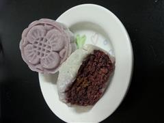 紫薯核桃冰皮月饼