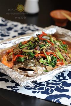 蔬菜烤鱼虾
