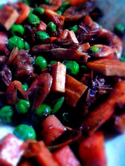 自创干虾豌豆下饭菜