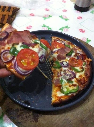 培根蔬菜披萨