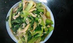 青菜虾米炒平菇