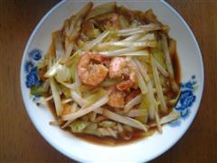 韭黄炒虾