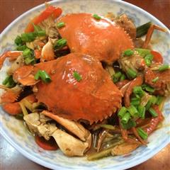 姜葱炒膏蟹