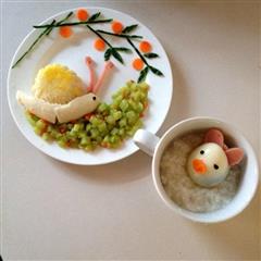 宝宝早餐食谱前进的蜗牛+小猪泡澡