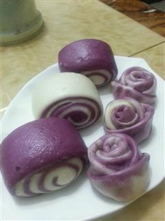 紫色的诱惑--紫薯花卷