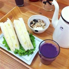 土豆沙拉三明治&紫薯汁