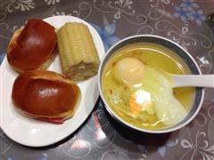 快速早餐4-桂花糖水蛋&火腿面包