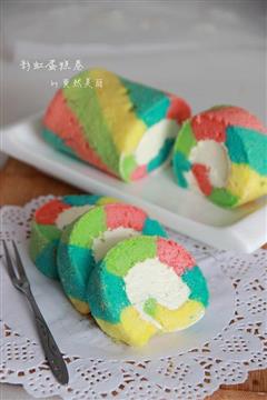 让人心情愉悦的彩虹蛋糕卷
