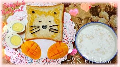 猫咪吐司+牛奶燕麦粥
