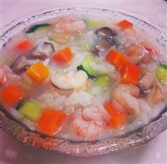 鲜虾蔬菜粥
