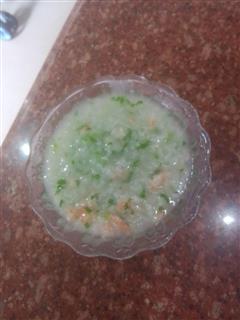 青菜鲜虾粥