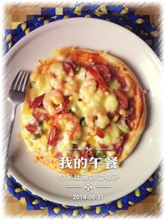 秋葵虾仁披萨