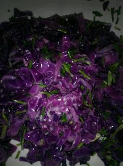 凉拌紫甘蓝、香菜