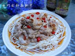 白灼金针菇肥牛-菜谱