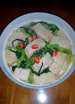 不一样的海米油菜炖豆腐