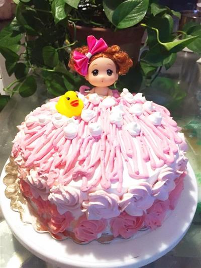 迷糊娃娃洗澡生日蛋糕-给自己做的生日蛋糕
