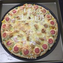 五彩田园虾仁披萨