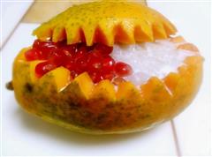 绝色双娇-椰香木瓜炖雪蛤的热量