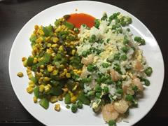 营养蔬菜虾仁午餐