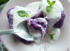 宝宝菜谱-酸奶紫薯泥