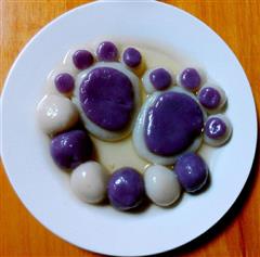 紫薯猫爪汤圆